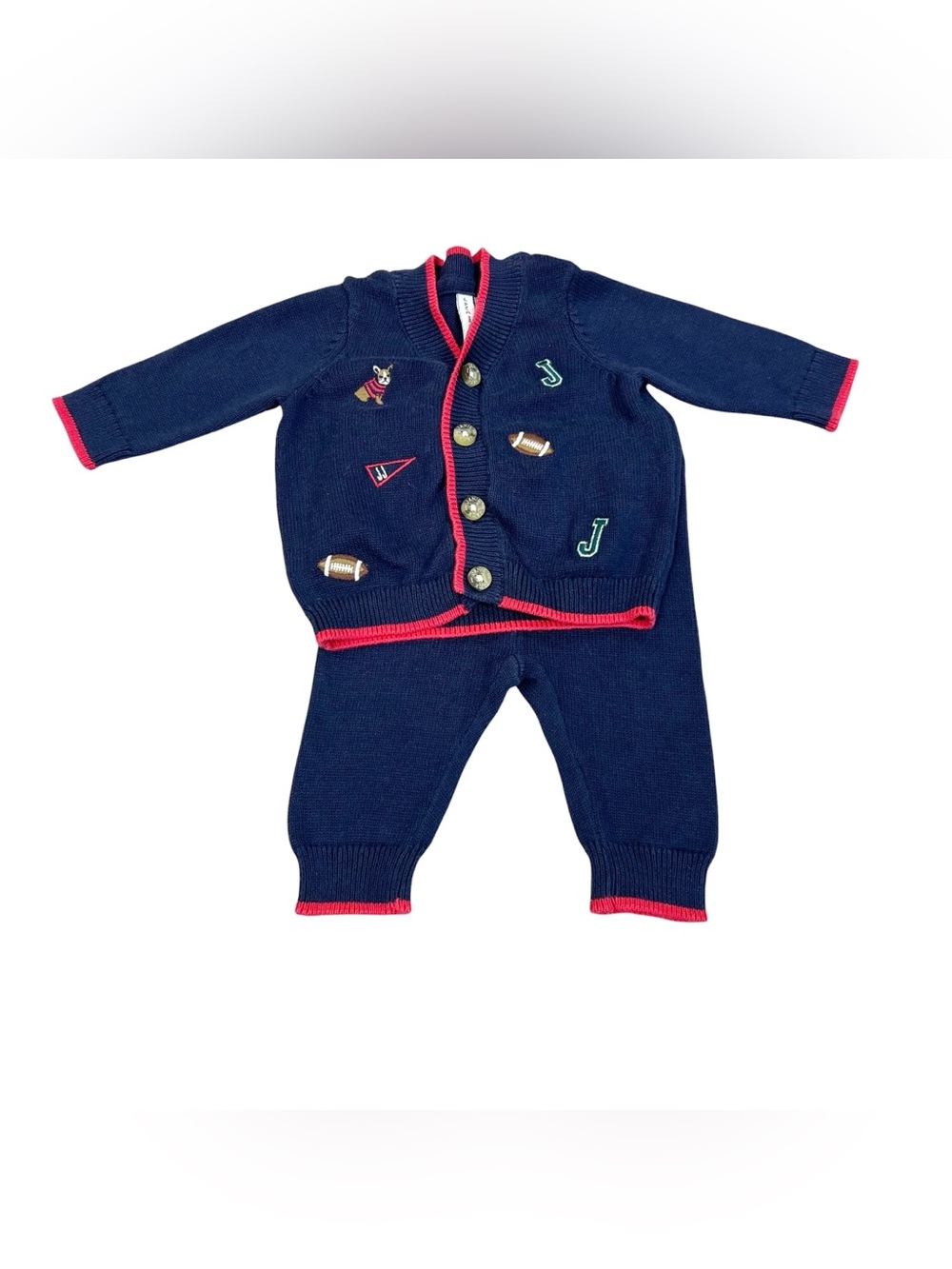 Janie & Jack Football Cardigan Pant Set
Collegiate Varsity Embroidered 0-3 M